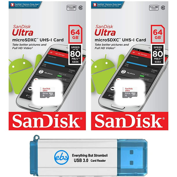 Retail Packaging SanDisk 64GB Mobile Ultra MicroSDXC Class 10 Memory Card with SD Adapter 